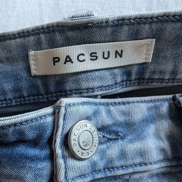PacSun Skinny Distressed Light Wash Jeans (Cropped to 24" Inseam) - Picture 2 of 4